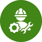 Engineer icon on green background